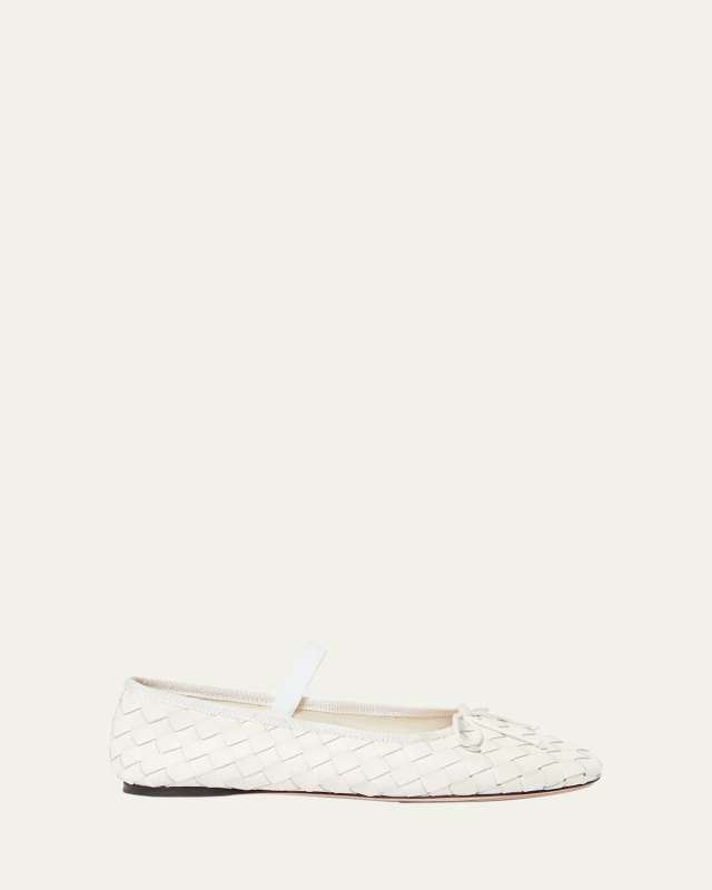 Leonie Woven Lambskin Leather Ballerina Flats